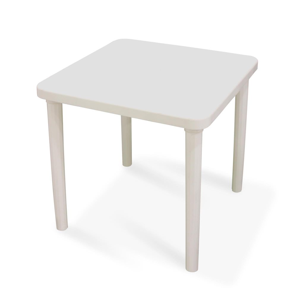 Mesa de plástico cuadrada Kina Blanca Promart