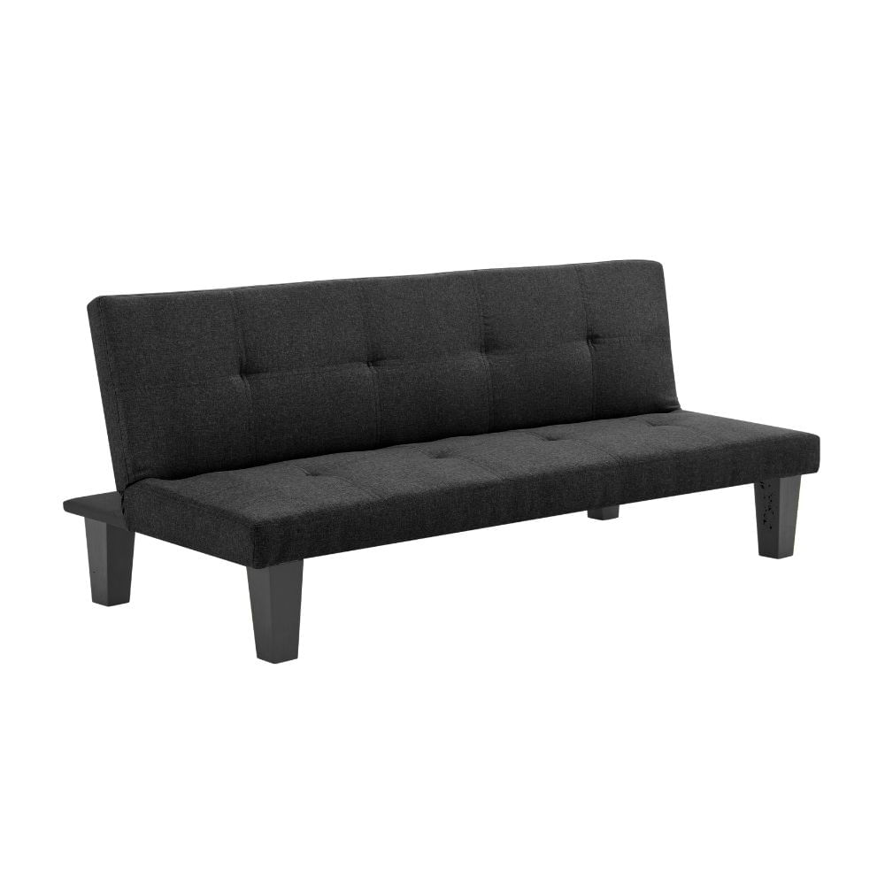 Futón Columbus Negro Madera/Espuma Orange