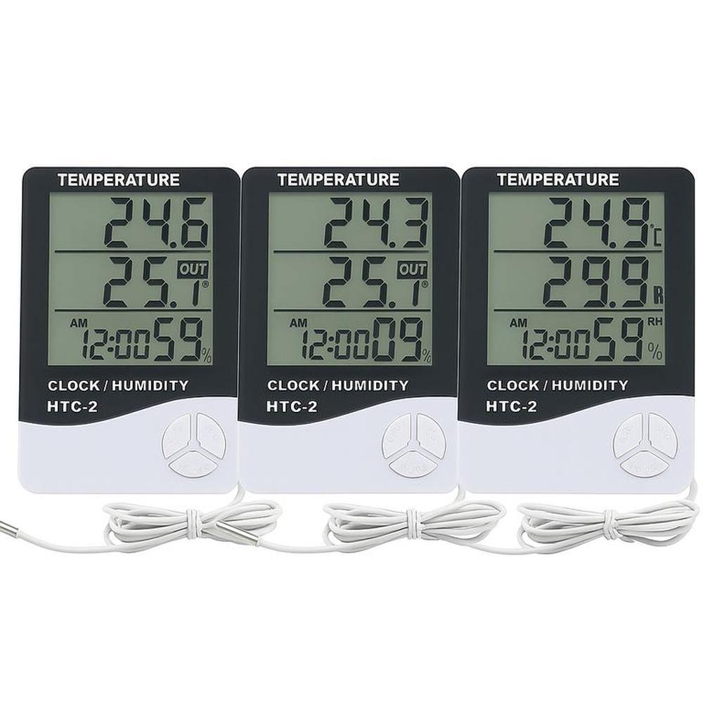 Pack X3 HTC-2 Higrómetro Termómetro Interior y Exterior Digital