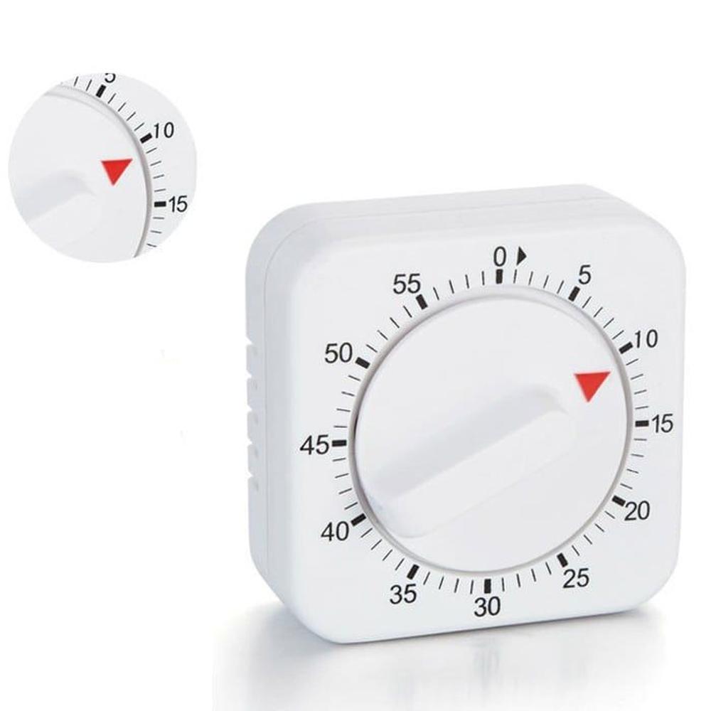 Temporizador De Cocina Cuadrado Blanco 60 Minutos