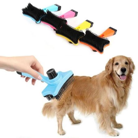 PEINE CEPILLO PERRO GATO CONEJO AUTOMÁTICO PLÁSTICO AMARILLO PEINE CEPILLO PERRO GATO CONEJO AUTOMÁTICO PLÁSTICO AMARILLO