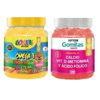 PACK 2 GOMITAS OMEGA 3 NIÑOS + CALCIO ADULTOS 130 UND
