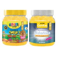 PACK 2 GOMITAS OMEGA 3 NIÑOS + GOMITAS VALERIANA ADULTOS 260 UND
