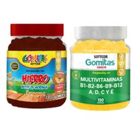 PACK 2 GOMITAS HIERRO NIÑOS + MULTIVITAMINAS ADULTOS 260 UND