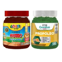 PACK 2 GOMITAS HIERRO NIÑOS + PROPOLEO ADULTO 260 UND
