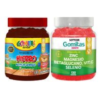PACK 2 GOMITAS HIERRO NIÑOS + ZINC ADULTO 260 UND