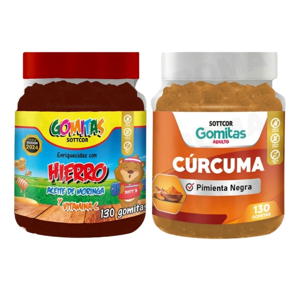 PACK 2 GOMITAS HIERRO NIÑOS + GOMITAS CÚRCUMA 260 UND PACK 2 GOMITAS HIERRO NIÑOS + GOMITAS CÚRCUMA 260 UND