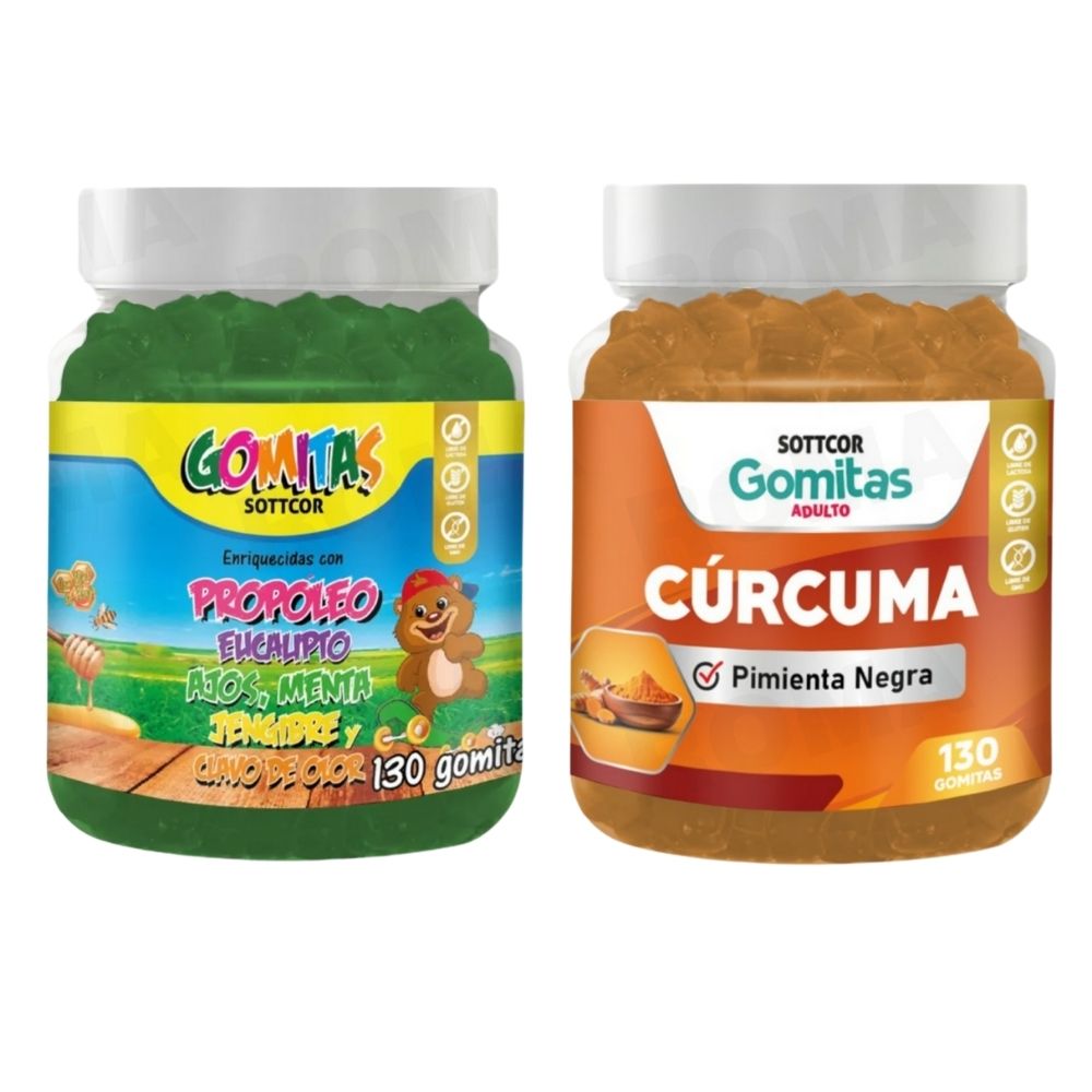 PACK 2 GOMITAS PROPÓLEO NIÑOS 130UND + GOMITAS CÚRCUMA 130UND PACK 2 GOMITAS PROPÓLEO NIÑOS 130UND + GOMITAS CÚRCUMA 130UND