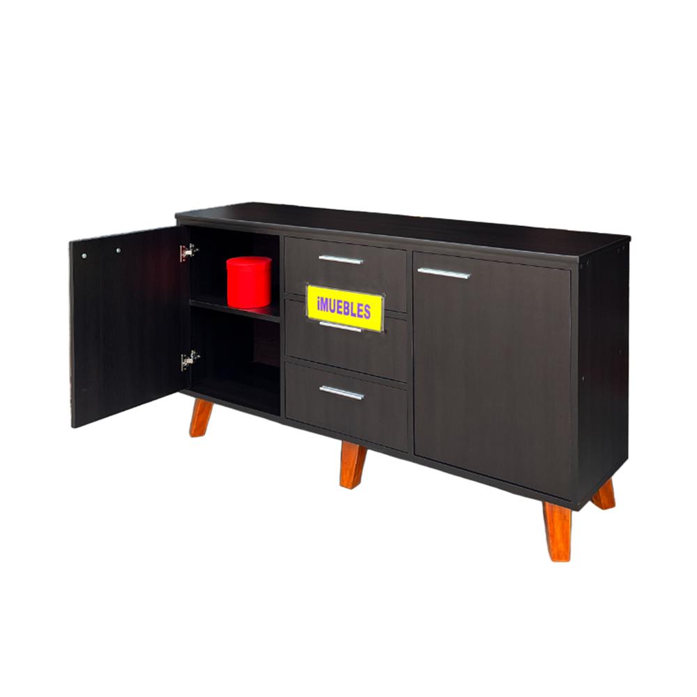 Aparador ROSE decorativo para sala Wengue con Patas Vintage