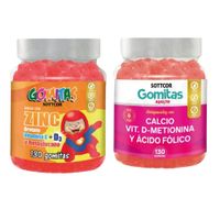 PACK 2 GOMITAS ZINC OROTATE NIÑOS 130UND + GOMITAS CALCIO 130UND