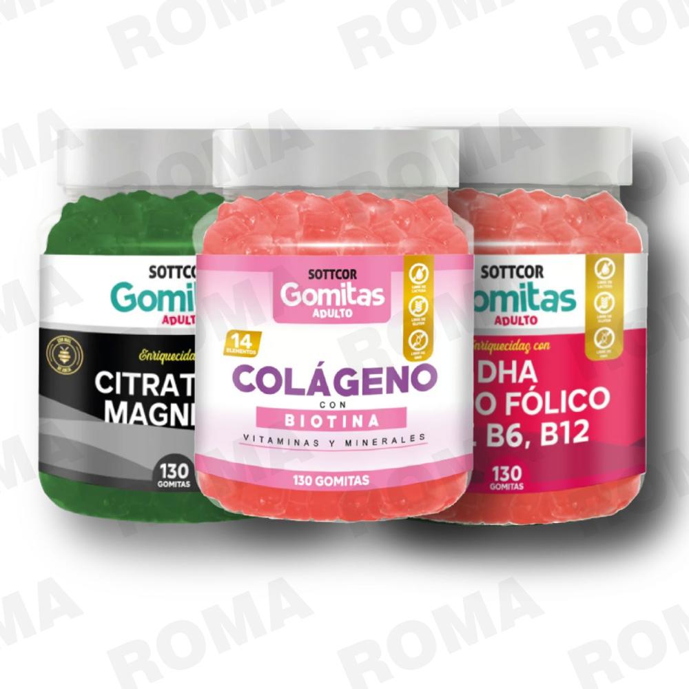 PACK 3 GOMITAS COLAGENO, CITRATO DE MAGNESIO Y GOMITAS DHA SOTTCORLABS PACK GOMITAS COLAGENO, GOMITAS CITRATO DE MAGNESIO Y GOMITAS DHA PACK 3 GOMITAS COLAGENO, CITRATO DE MAGNESIO Y GOMITAS DHA SOTTCORLABS PACK GOMITAS COLAGENO, GOMITAS CITRATO DE MAGNESIO Y GOMITAS DHA