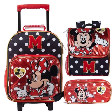 Pack Escolar Maleta Minnie Mouse Roja Oficio