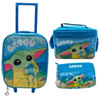 Pack Escolar Maleta Baby Yoda Star Wars Azul Oficio