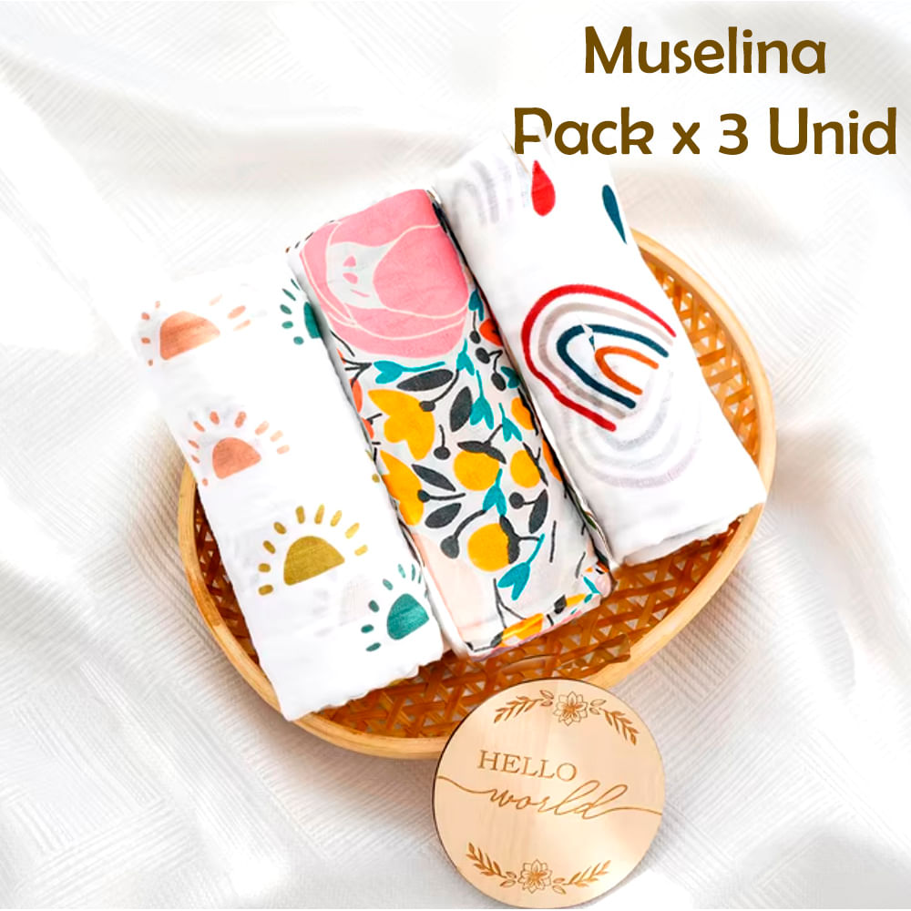 Manta Muselina para Bebé Pack x 3 Unidades SMT43