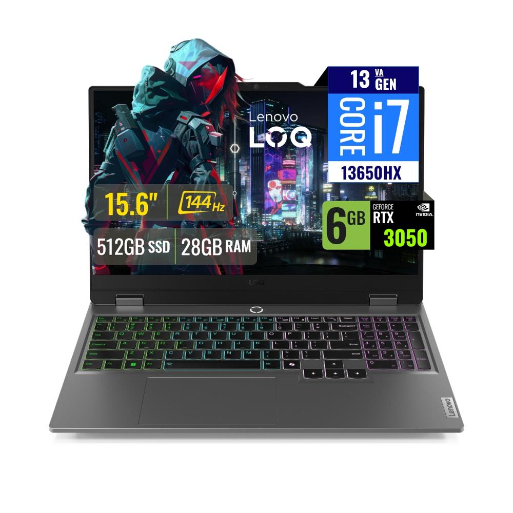 Laptop Lenovo LOQ 15IRX9 Intel Core i7 13650HX 28GB RAM 512GB SSD 6GB RTX 3050 15.6 FHD 83DV00FHLM28