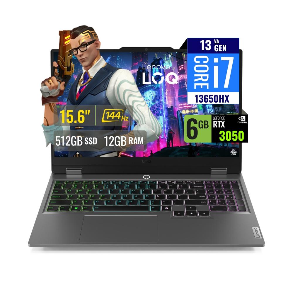 Laptop Lenovo LOQ 15IRX9 Intel Core i7 13650HX 12GB RAM 512GB SSD 6GB RTX 3050 15.6 FHD 83DV00FHLM