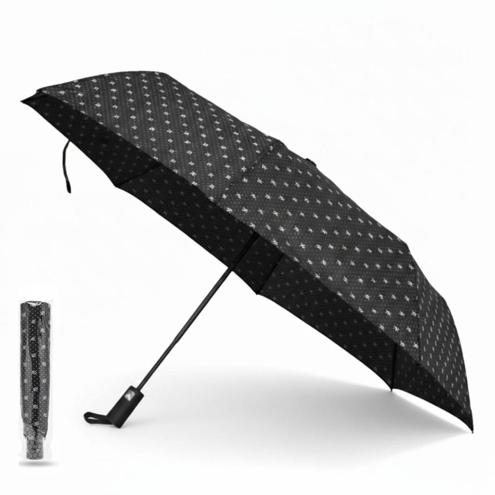 Paragua Sombrilla de mano Plegable Para Sol y Lluvia 100cm Apertura Automática Protección UV Negro
