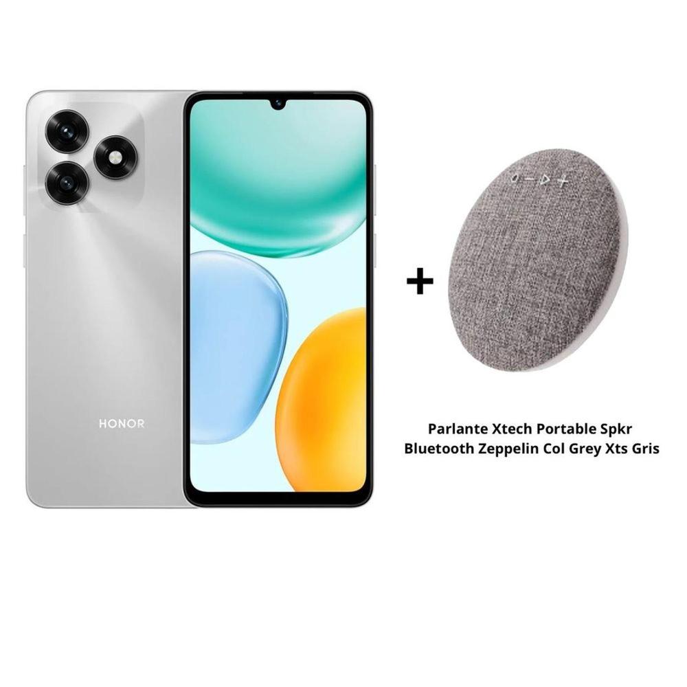 Pack Celular HONOR X5c Plus silver + Parlante Xtech Zeppelin Col Grey Xts Gris