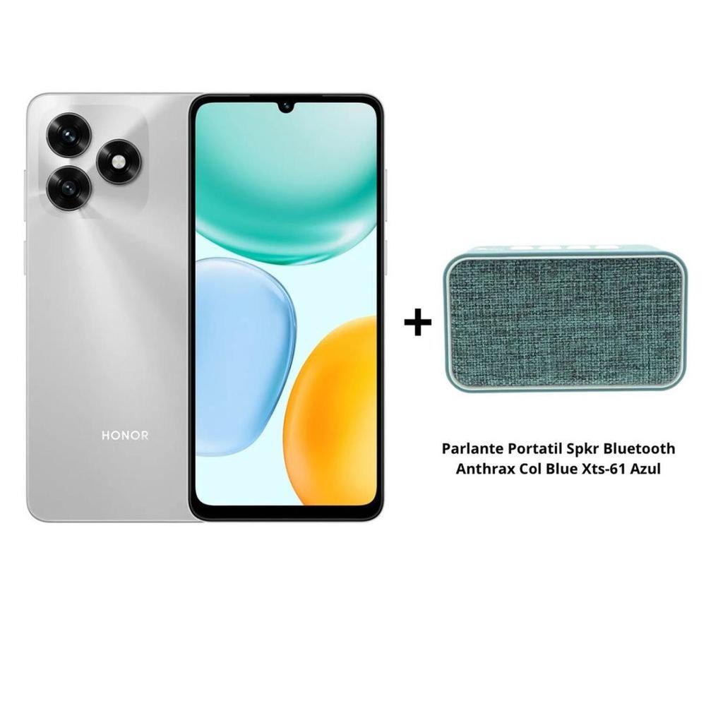 Pack Celular HONOR X5c Plus silver + Parlante Portatil Anthrax Col Blue Xts-61