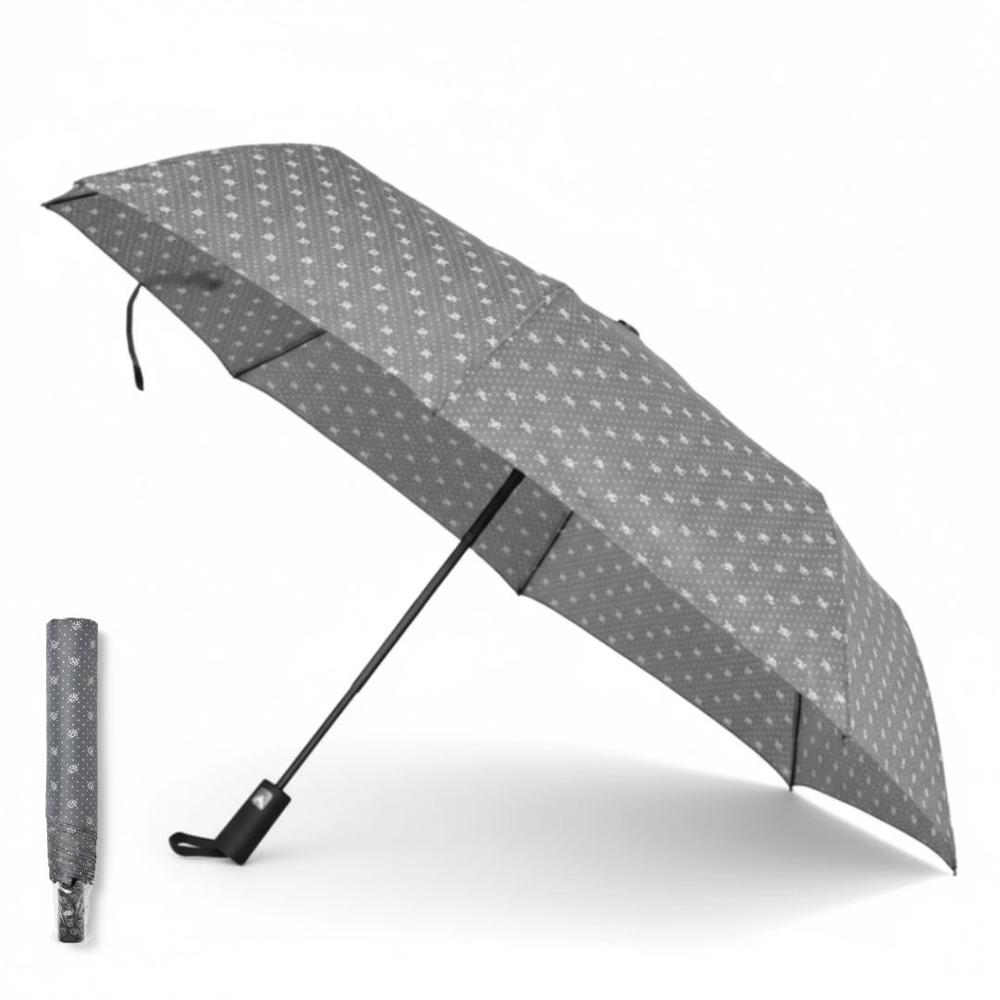 Paragua Sombrilla de mano Plegable Para Sol y Lluvia 100cm Apertura Automática Protección UV Gris