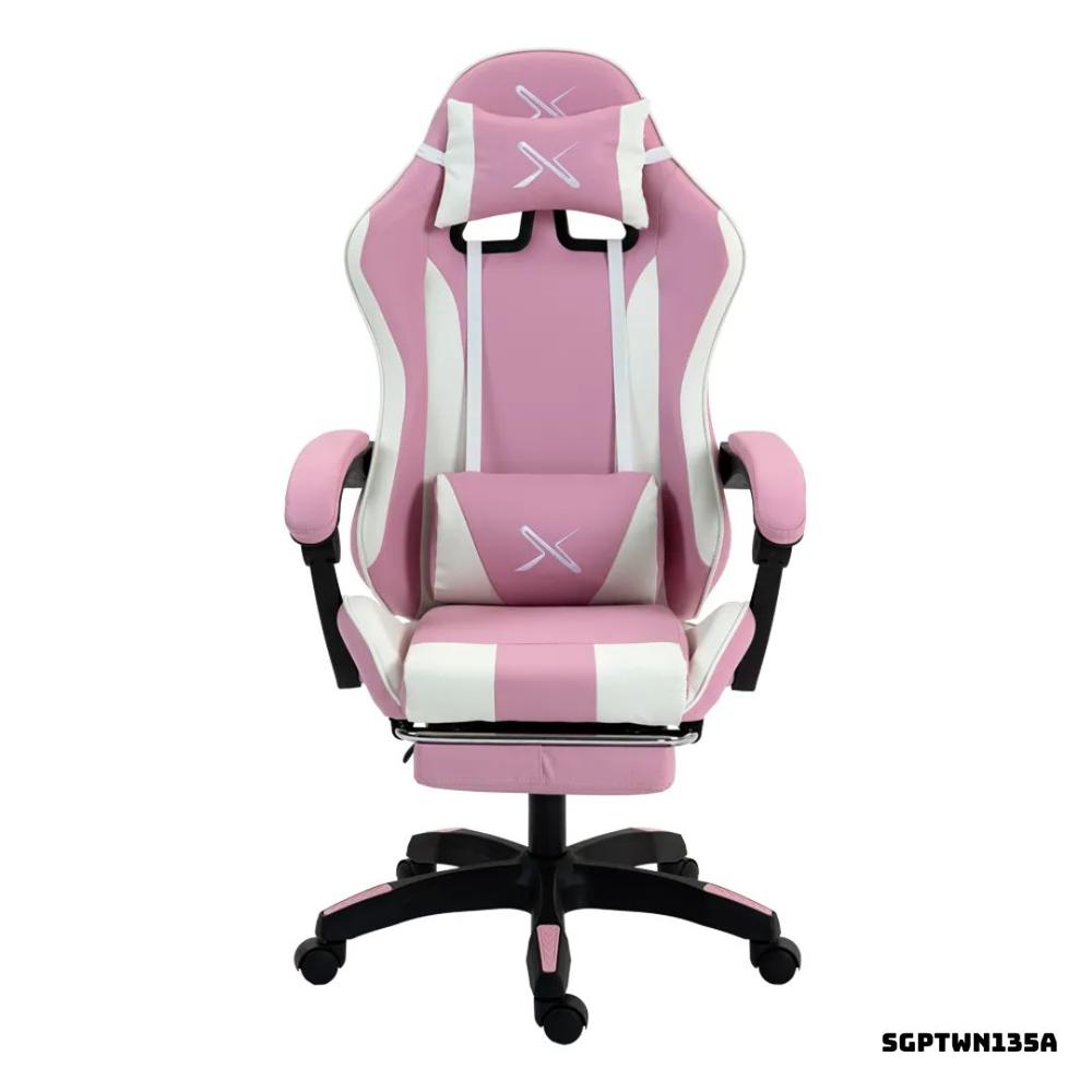 SILLA GAMER LYZOR CON POSAPIES ROSADO - SGTWN135A