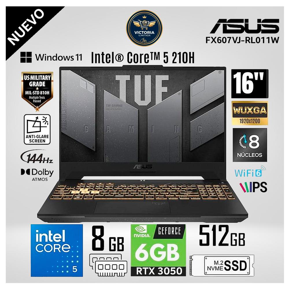 Laptop Asus FX607VJ-RL011W Intel Core 5 210H 8GB RAM 512GB SSD RTX 3050-6GB 16 WUXGA Gray