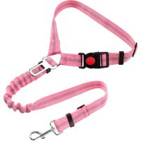 Correa para Perros de Seguridad en Coche Ajustable Multifuncional 3 en 1 Color Rosado