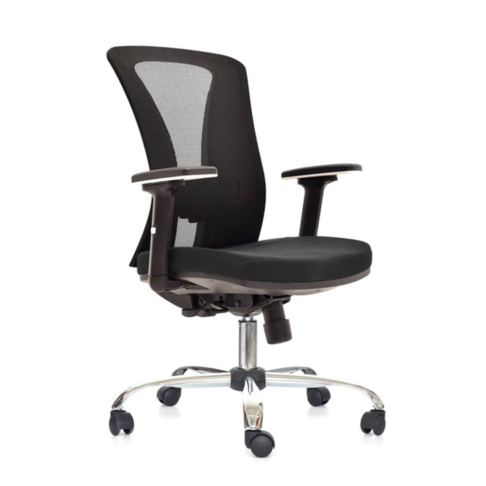 Silla Ergonómica Versalles Gerente Brazos 3D Cromado Negro Ofideas