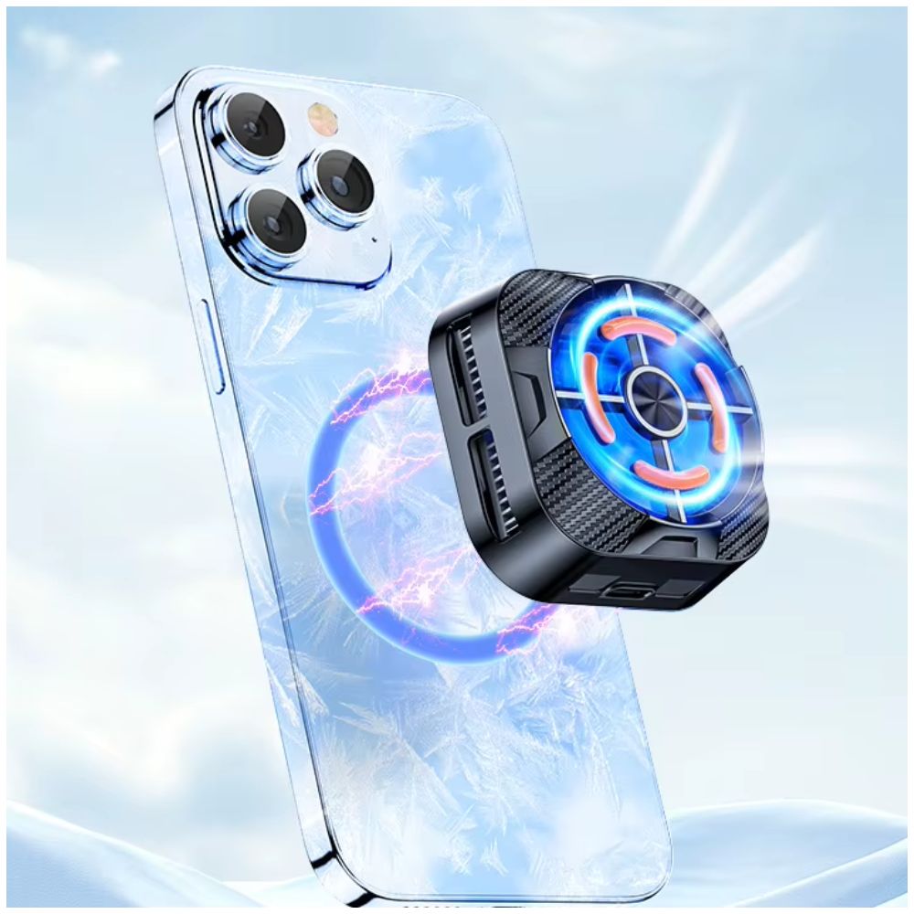 Ventilador Enfriador Magnético de Celular RGB X79 Para Refrigeración Negro