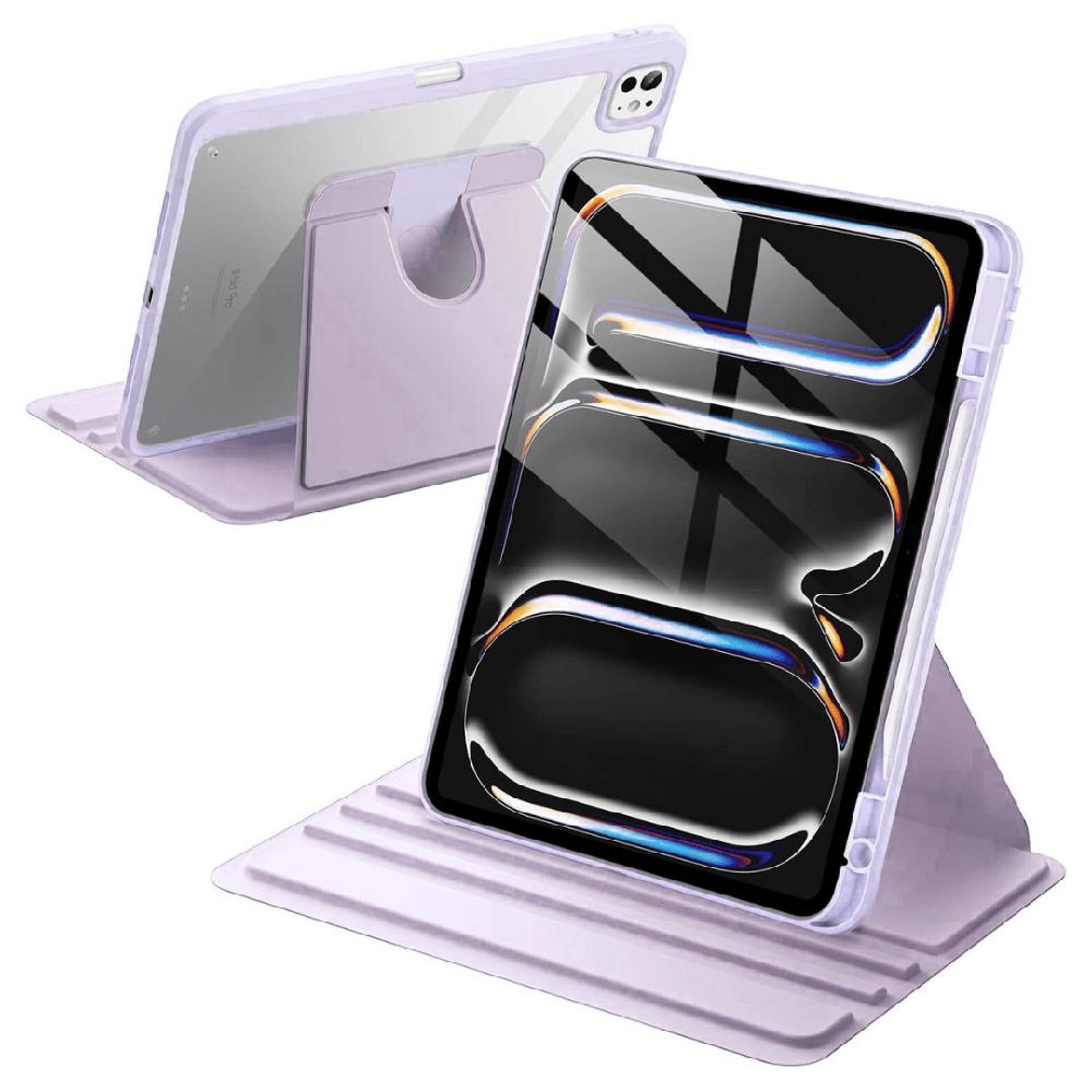 Funda Transparente Giratorio 360 para iPad Pro 11 M4 M5 LILA