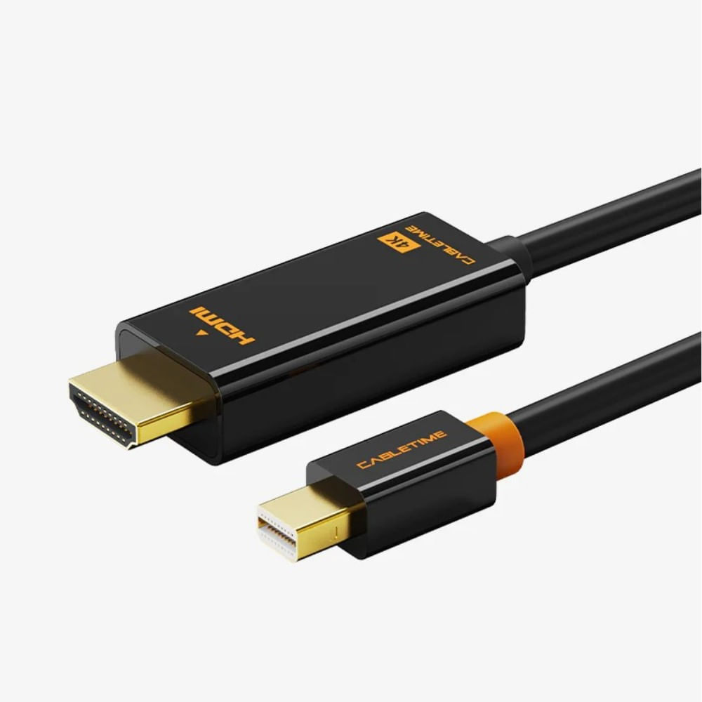 Cable Mini DP Male to HDMI Support 4K 30Hz 180cm Black Cabletime CD51K - CT-AV588-03G-B