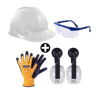 Kit Constructor Casco + Lente + Orejera + Guante Clute