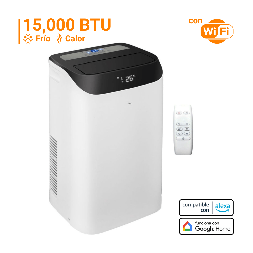 Aire Acondicionado Portátil 15000 BTU Orange Frío/Calor Wifi Blanco