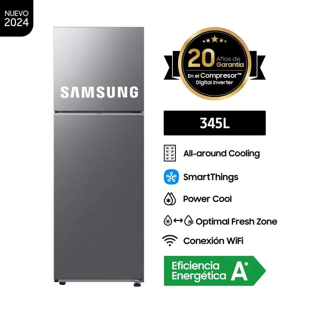 Refrigeradora Top Mount Freezer 345 Litros Samsung RT35DG5620S9PE Silver