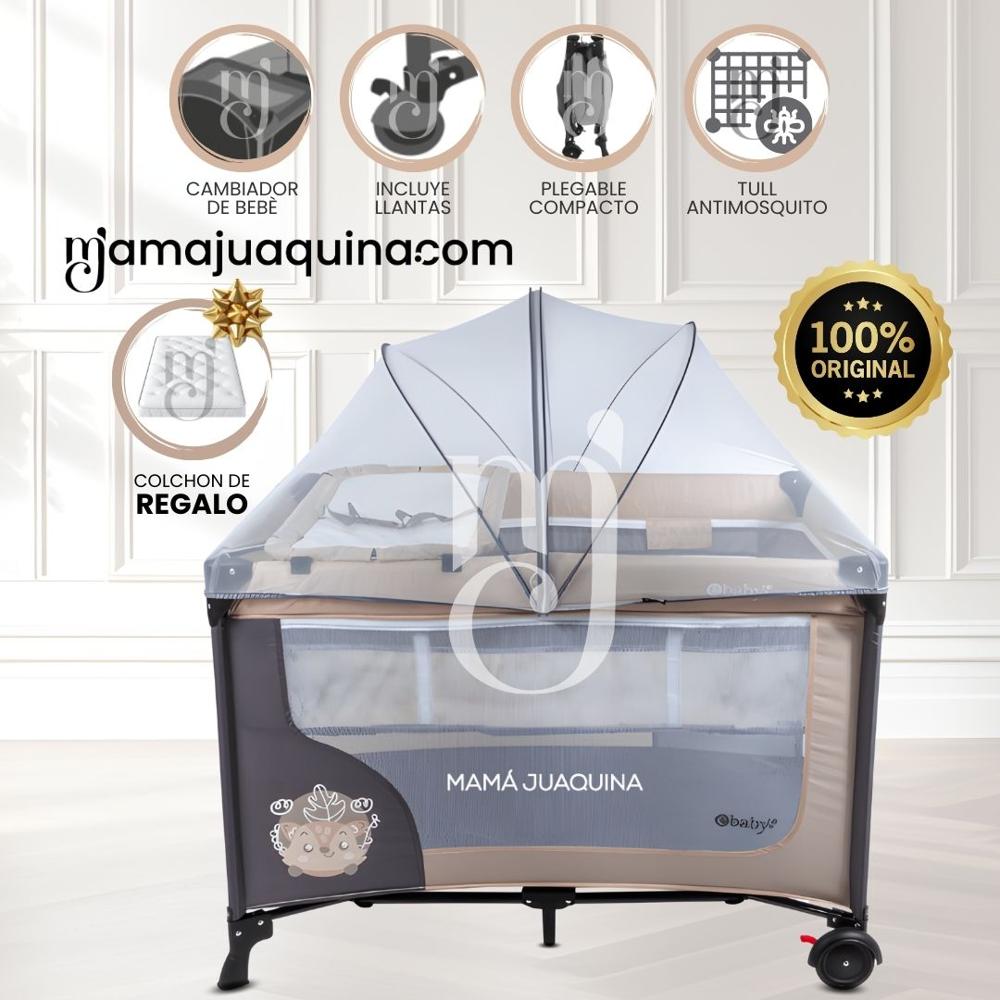 Combo Cuna Corral Premium HAPPY DREAM Beige con Colchón de Regalo