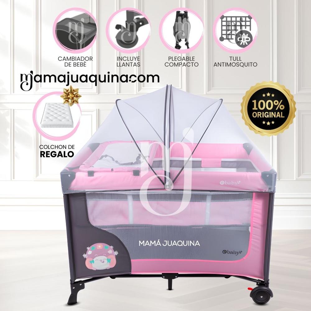 Combo Cuna Corral Premium HAPPY DREAM Pink con Colchón de Regalo