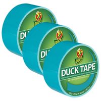 DUCK TAPE Cinta Adhesiva Duct 48mm x 15yds Turquesa Pack x 3