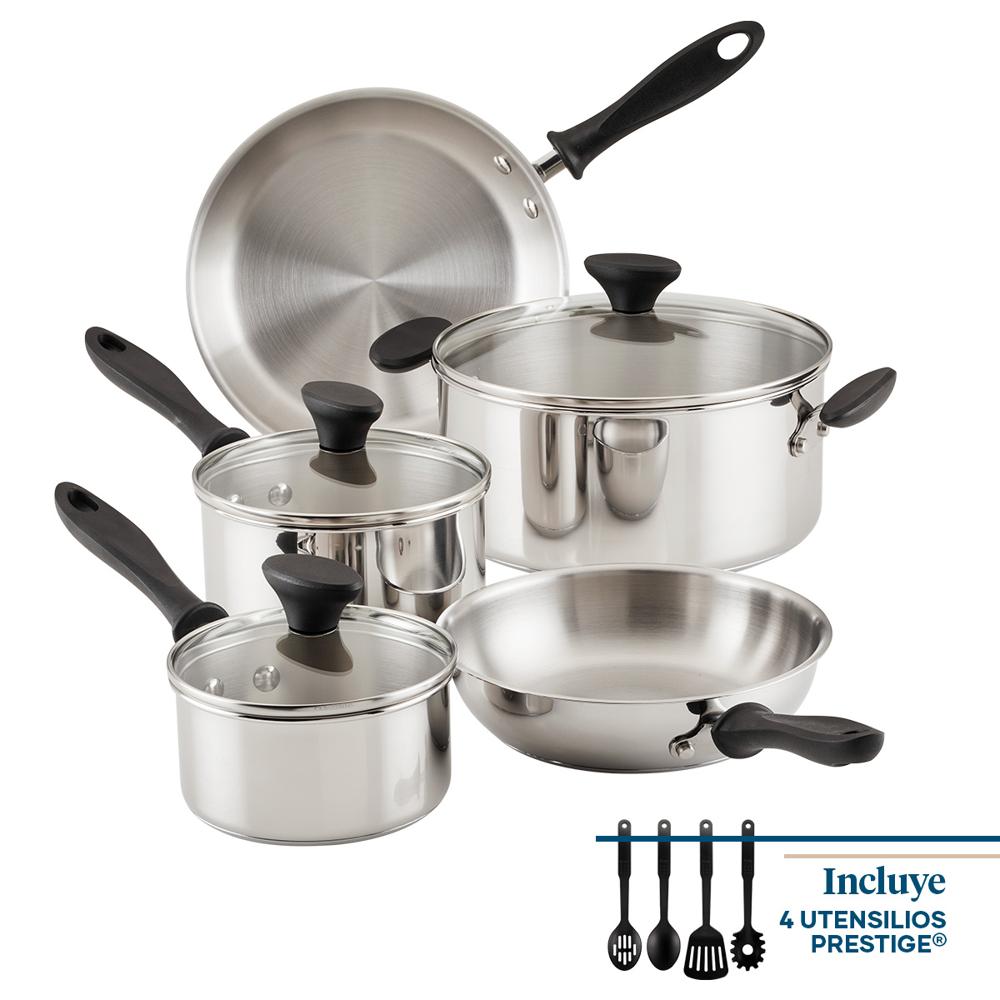 Juego de ollas de 12 piezas Farberware Reliance de acero inoxidable