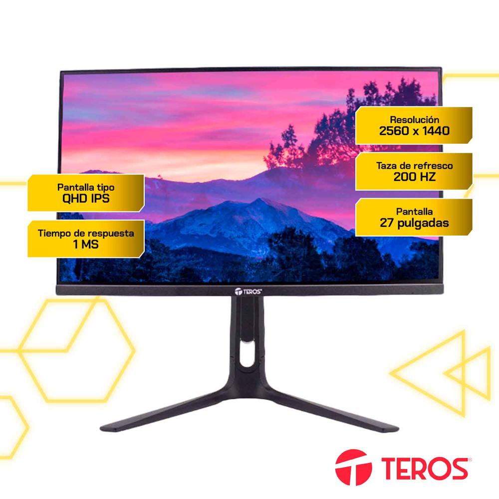 Monitor Plano Gaming Teros TE-2754G 27 QHD IPS 200Hz 1ms