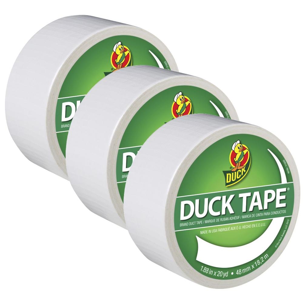 DUCK TAPE Cinta Adhesiva Duct 48mm x 15yds Blanco Pack x 3