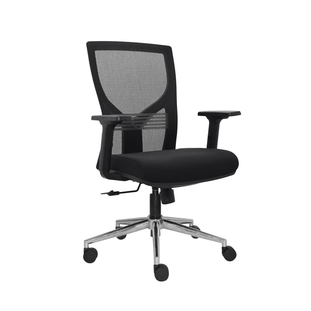 Silla Ergonómica Tom Gerente Cromada negro 1D Ofideas