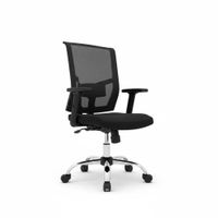Silla Ergonómica Delphi I Gerente Cromado Negro  Ofideas