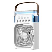 Ventilador Enfriador de Aire Portátil USB con Humidificador Luz LED y Temporizador KS-2027 Blanco