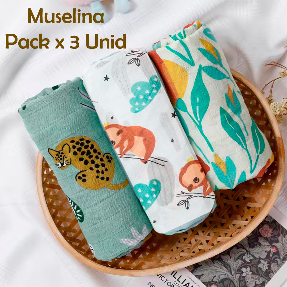 Manta Muselina para Bebé Pack x 3 Unidades SMT45