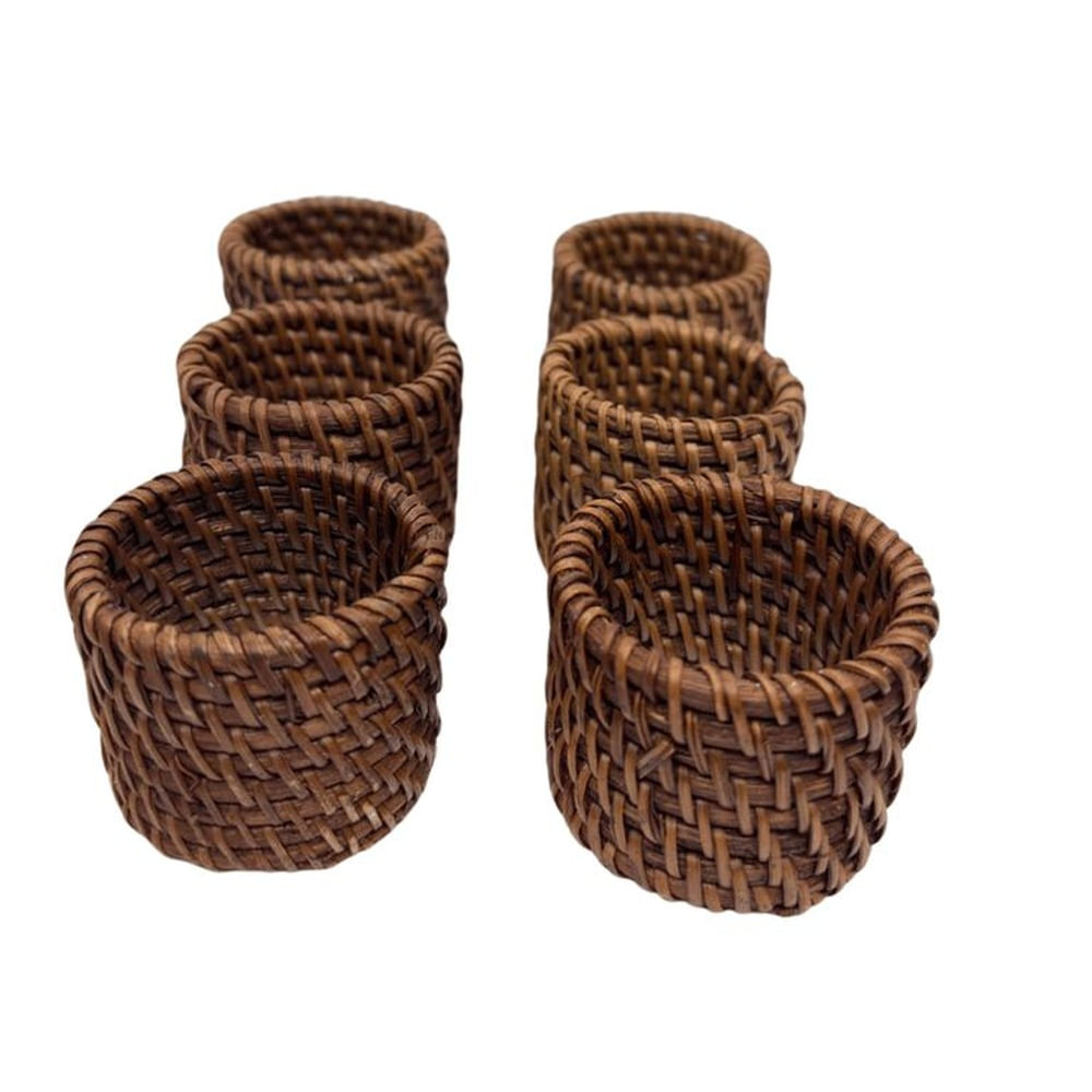 Aros de Servilleta Artesanales de Ratán Natural – Set x 6 Unidades - Estilo Orgánico