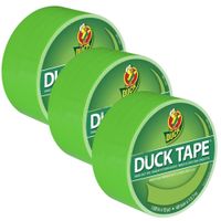 DUCK TAPE Cinta Adhesiva Duct 48mm x 15yds Verde Neón Pack x 3