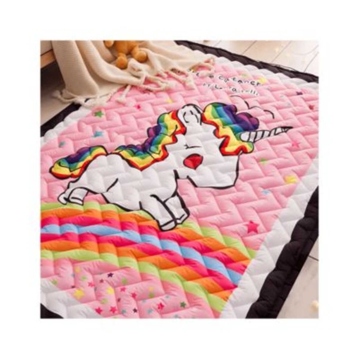 Alfombra de Piso con Estampado Unicornio para Niñas