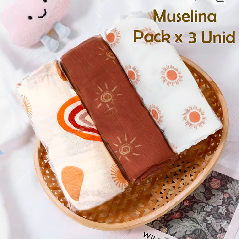 Manta Muselina para Bebé Pack x 3 Unidades SMT50