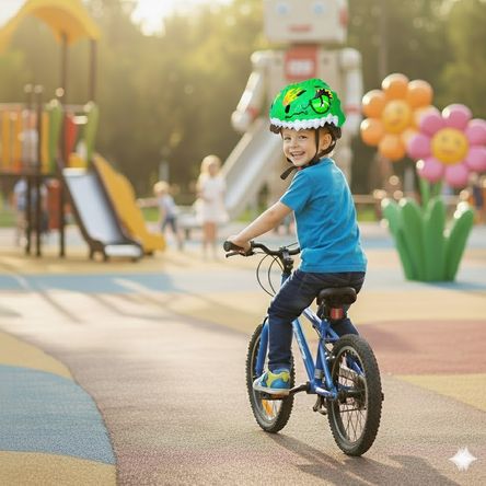 Casco de bicicleta para niños Dinosaurio Verde