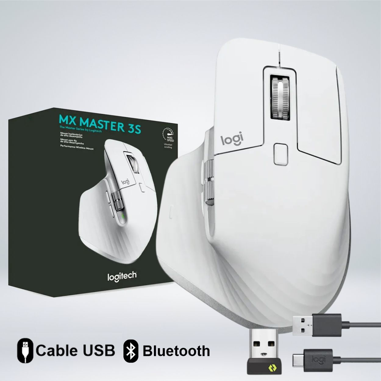 MOUSE LOGITECH MX MASTER 3S BLUETOOTH SENSOR 8K DPI 7 BOTONES